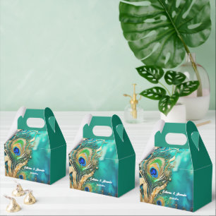 Caixinha De Lembrancinhas Pavão, ameixa, ameixa, ouro verde, luxo, noiva