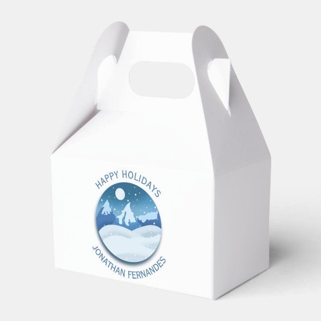 Caixinha De Lembrancinhas Peaceful Frosted Landscape Custom (Frente)