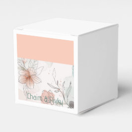 Caixinha De Lembrancinhas Peach floral Favor Box