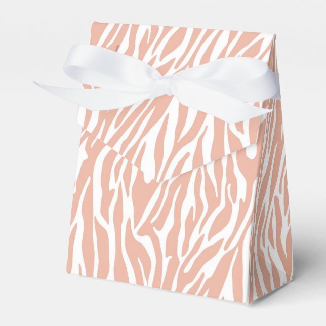 Caixinha De Lembrancinhas Peach Zebra Print (Frente)