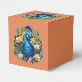 Caixinha De Lembrancinhas Peacock Com Rosas De Pêssego