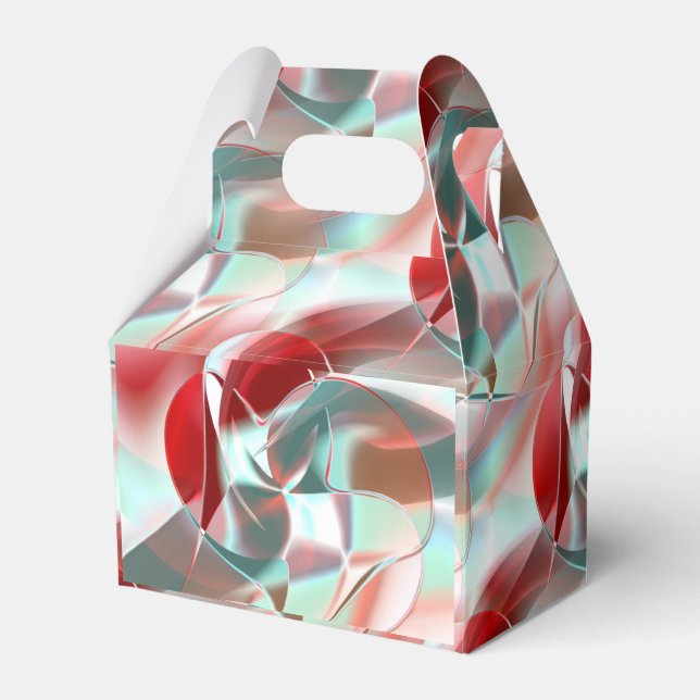 Caixinha De Lembrancinhas Peças circulares torcidas de coral vermelho macio  (Frente)