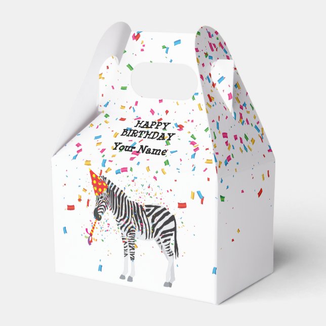 Caixinha De Lembrancinhas Peixe-zebra - Animais na Festa de aniversário (Frente)