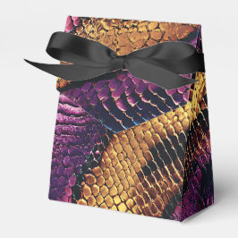 Caixinha De Lembrancinhas Pele de Cobra púrpura, Dourada e azul