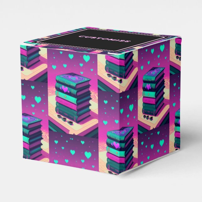 Caixinha De Lembrancinhas Pelo Amor Dos Livros Cubo Rosa (Frente)