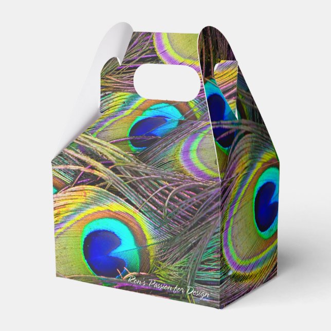 Caixinha De Lembrancinhas Penas de Peacock 5 (Frente)