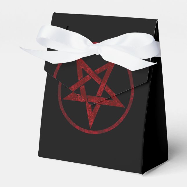 Caixinha De Lembrancinhas Pentagrama do Diabo Vermelho (Frente)
