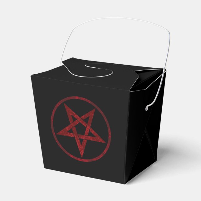 Caixinha De Lembrancinhas Pentagrama do diabo vermelho (Frente)