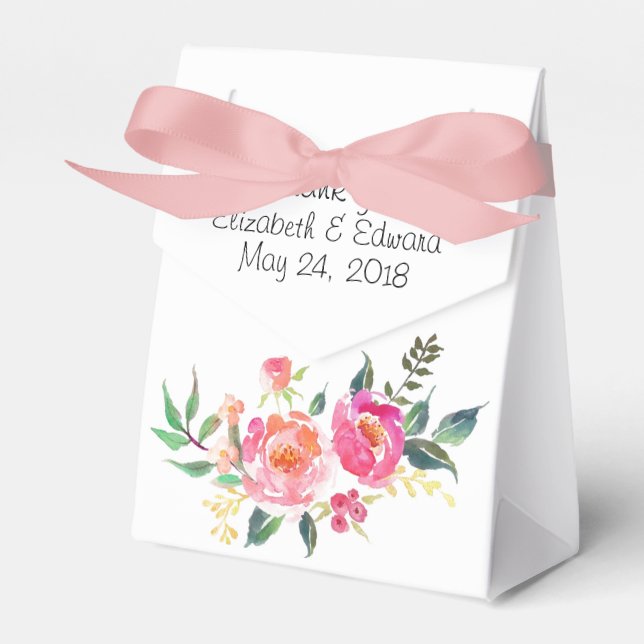 Caixinha De Lembrancinhas Peônias te obrigado (Frente)