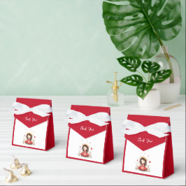 Caixinha De Lembrancinhas Pequena princesa bonita com vestido vermelho