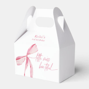 Caixinha De Lembrancinhas Pequena Srta. Bowbright Watercolor Pink Birday