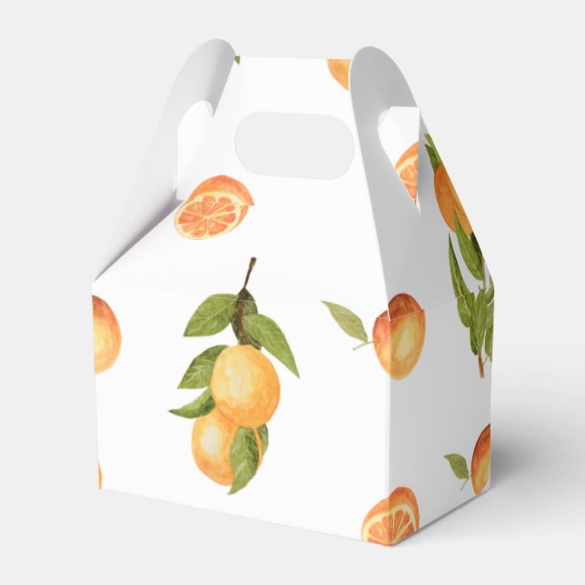 Caixinha De Lembrancinhas Pequenas Laranjas de Chá de fraldas Cutil (Frente)