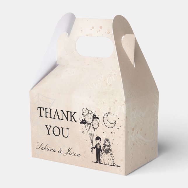 Caixinha De Lembrancinhas Pequeno Casal Spooky (Frente)