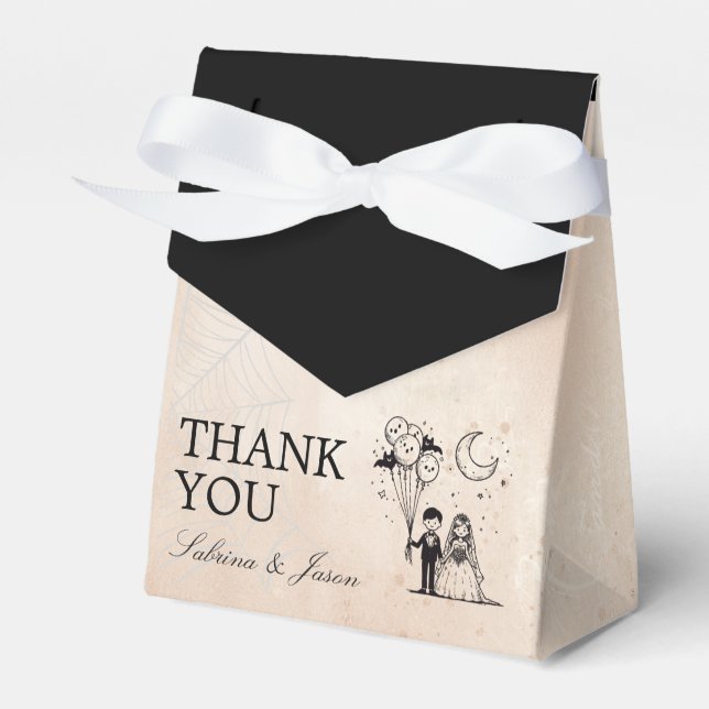 Caixinha De Lembrancinhas Pequeno Casal Spooky (Frente)