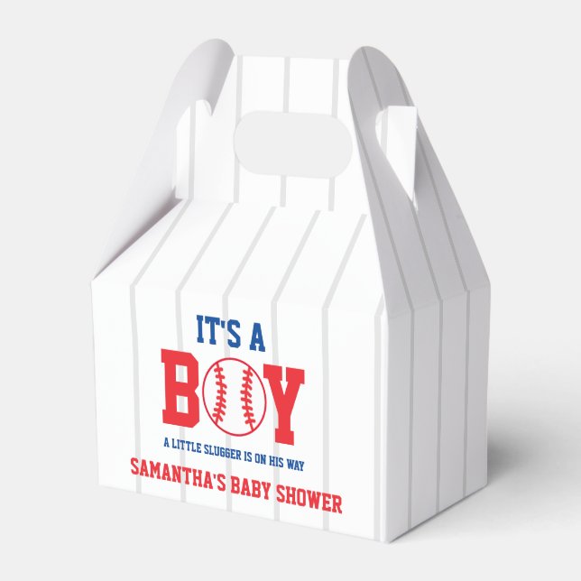 Caixinha De Lembrancinhas Pequeno Chá de fraldas Baseball Boy (Frente)