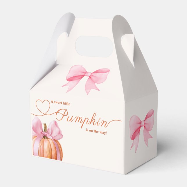 Caixinha De Lembrancinhas Pequeno Chá de fraldas de Abóbora - Queda do Arco  (Frente)