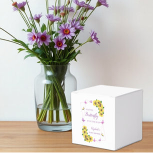 Caixinha De Lembrancinhas Pequeno Chá de fraldas de borboleta