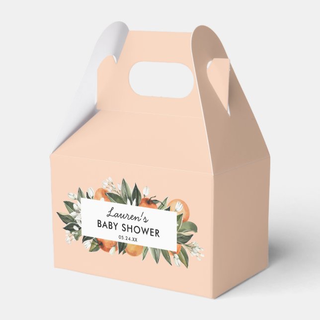 Caixinha De Lembrancinhas Pequeno Chá de fraldas de Citros (Frente)