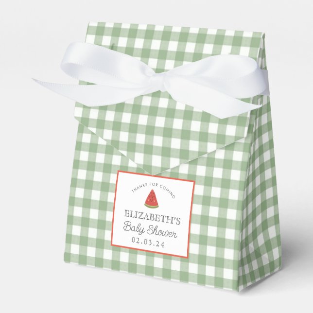 Caixinha De Lembrancinhas Pequeno Chá de fraldas de melancia doce (Frente)