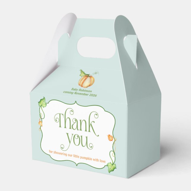 Caixinha De Lembrancinhas Pequeno Chá de fraldas Nêutrico de Pumpkin Storybo (Frente)