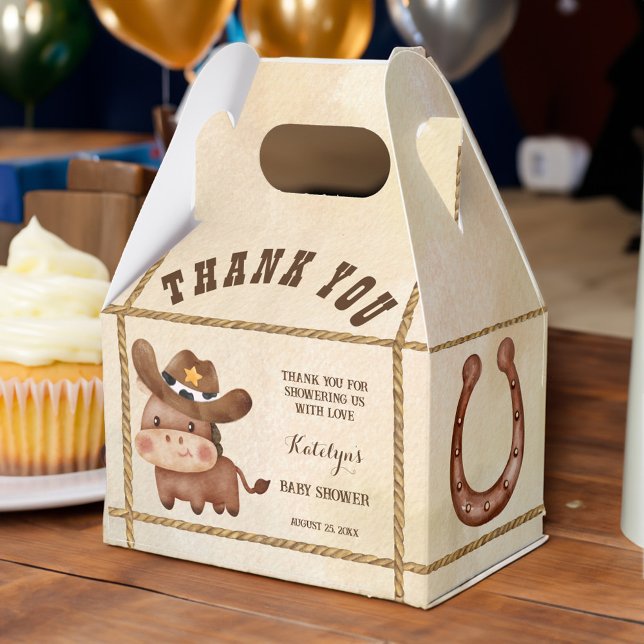 Caixinha De Lembrancinhas Pequeno cowboy cavalo bebê giro em chá de fraldas  (Little cowboy cute baby horse in a hat baby shower favor box personalized western shower favor box)