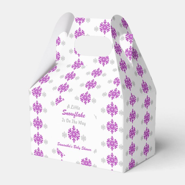 Caixinha De Lembrancinhas Pequeno Floco De Neve A Caminho (Frente)