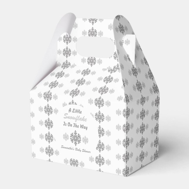 Caixinha De Lembrancinhas Pequeno Floco De Neve A Caminho (Frente)