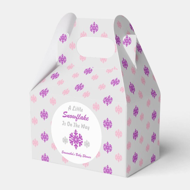 Caixinha De Lembrancinhas Pequeno Floco De Neve A Caminho (Frente)