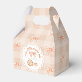 Caixinha De Lembrancinhas Pequeno primeiro aniversario de torta gingham Obri