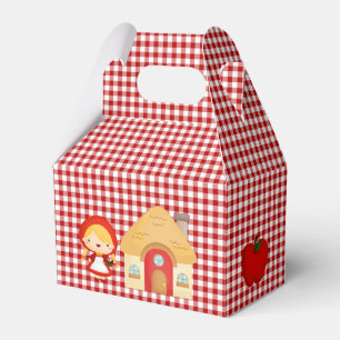 Caixinha De Lembrancinhas Pequenos Capuchos Vermelhos no Gingham Vermelho