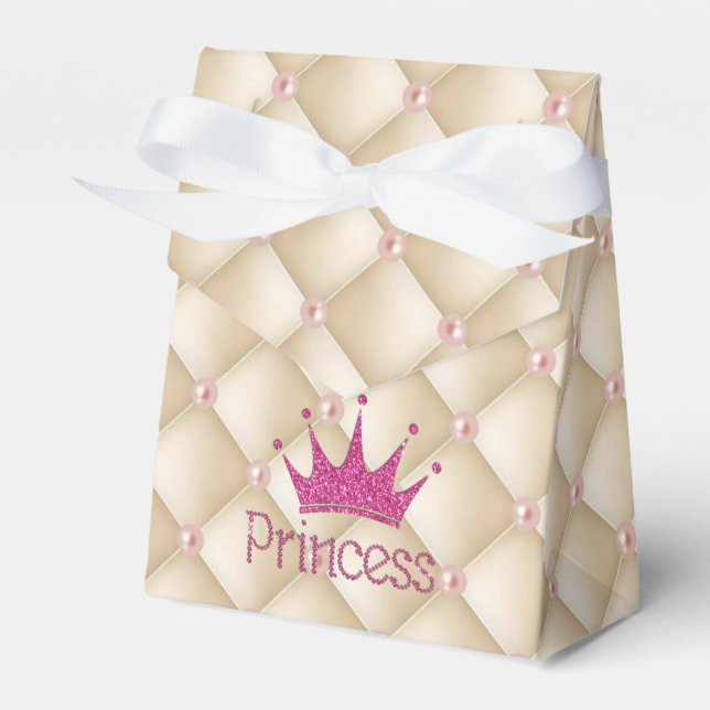 Caixinha De Lembrancinhas Pérolas Charmosas e Elegantes, Tiara, Princesa, Br (Frente)