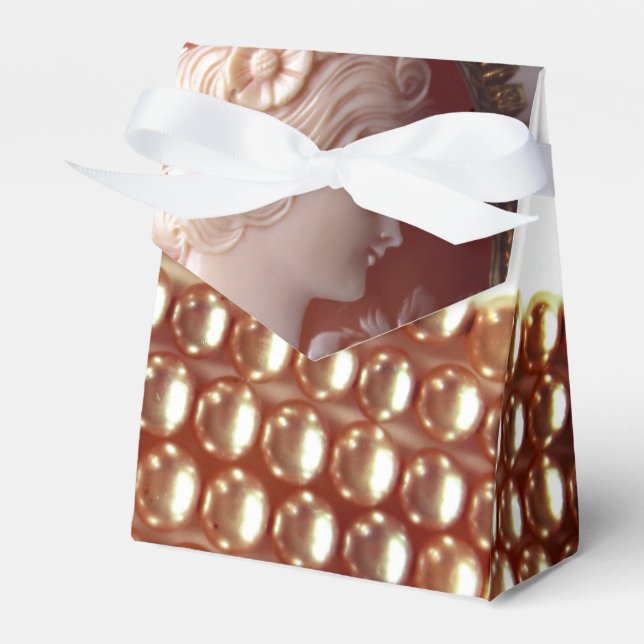 Caixinha De Lembrancinhas Pérolas e Cameo - joias antigas (Frente)