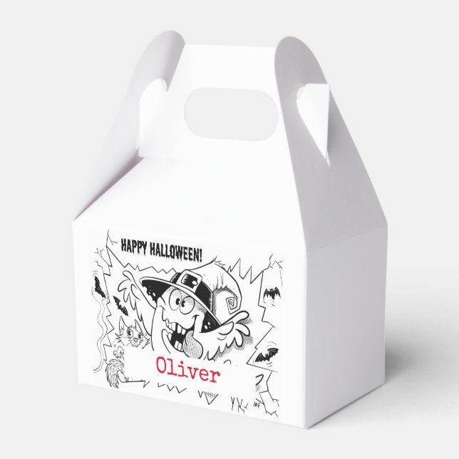 Caixinha De Lembrancinhas Personalizado de desenho animado fantasma bonito (Frente)