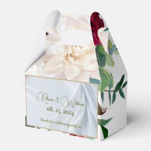 Caixinha De Lembrancinhas Personalizar a Rosa vermelha de Casamento Peony Da