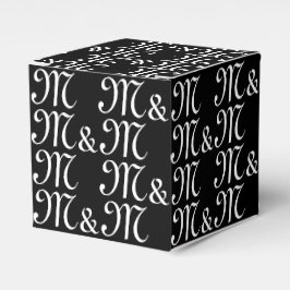 Caixinha De Lembrancinhas Personalizar o presente preto monograma de inicial