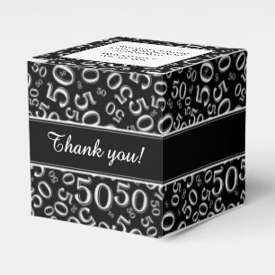 Caixinha De Lembrancinhas Personalize: 50th Preto/branco da festa de