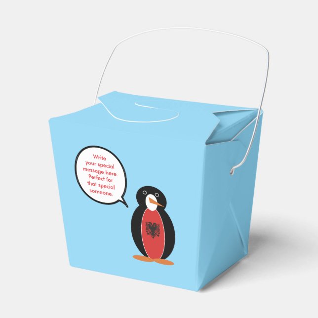 Caixinha De Lembrancinhas Personalized Ms. Penguin Albania Take-Out (Frente)