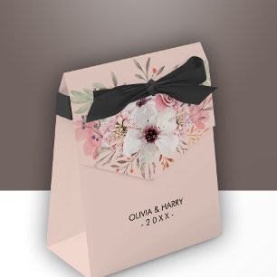 Caixinha De Lembrancinhas Personalized Pink Floral Wedding Favor Box