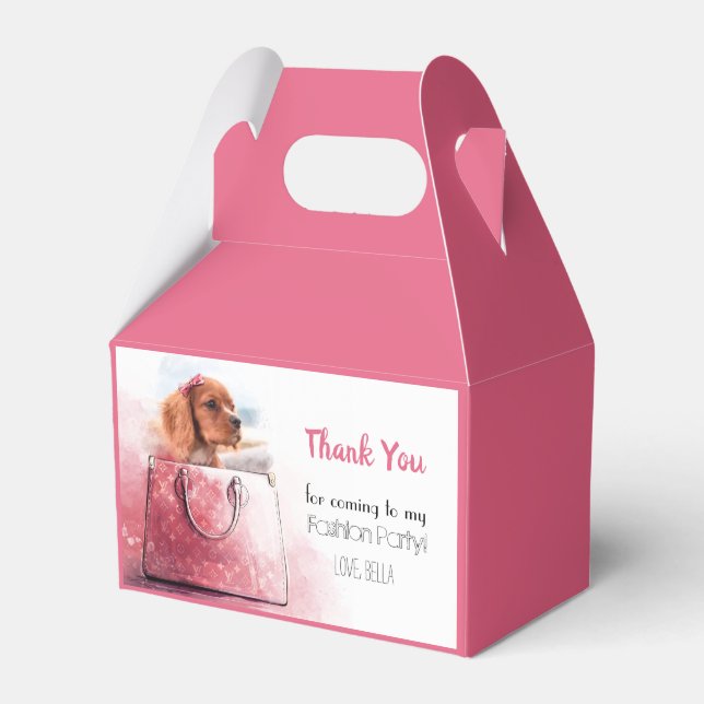 Caixinha De Lembrancinhas Pet Foto de Festa de Cachorro Puppy Rapariga de An (Frente)