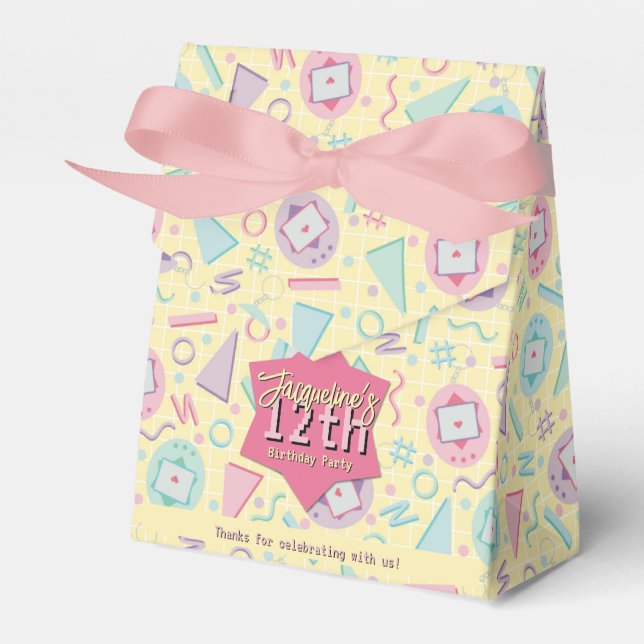 Caixinha De Lembrancinhas Pet Virtual de Jogos para Retro Amarelo - Aniversá (Frente)