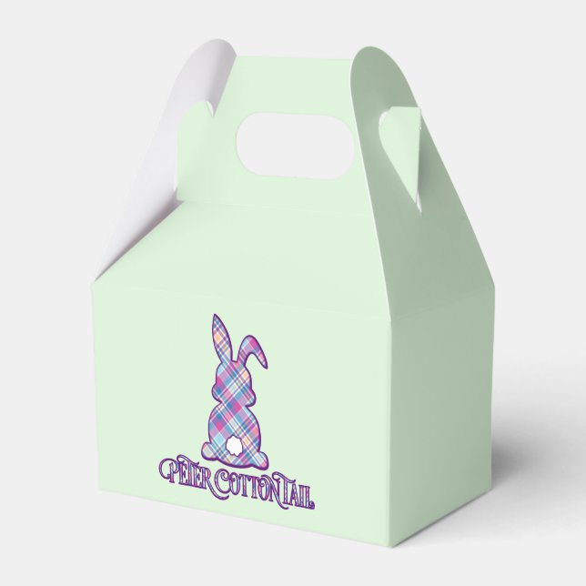 Caixinha De Lembrancinhas Peter Cottontail Purple Xadrez Bunny (Frente)