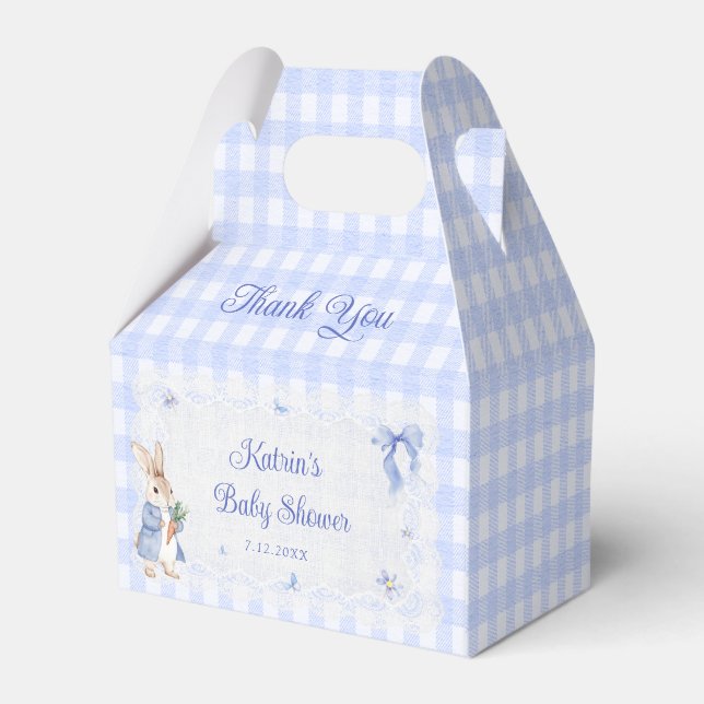 Caixinha De Lembrancinhas Peter Rabbit Blue Baby Shower (Verso)