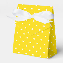 Caixinha De Lembrancinhas Petite Hearts on Bright Yellow Favor Box