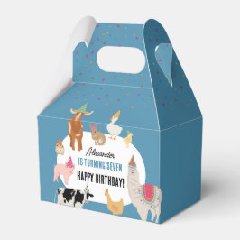 Caixinha De Lembrancinhas Petting Zoo Party Animals Barnyard Birthday Boy