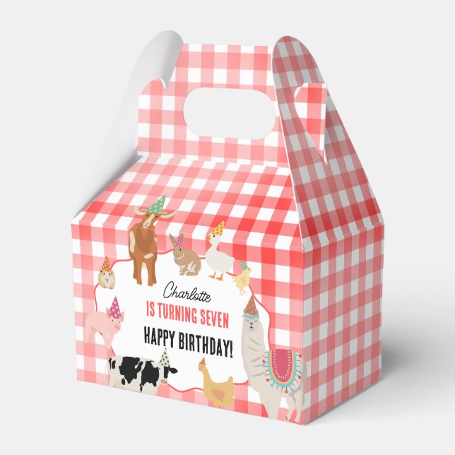 Caixinha De Lembrancinhas Petting Zoo Party Animals Barnyard Birthday Kids (Frente)