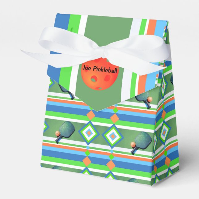 Caixinha De Lembrancinhas Pickleball Summer, Pickleball Party Personalizado (Frente)