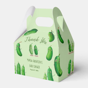 Caixinha De Lembrancinhas Picles Chá de fraldas Whimsical Verde