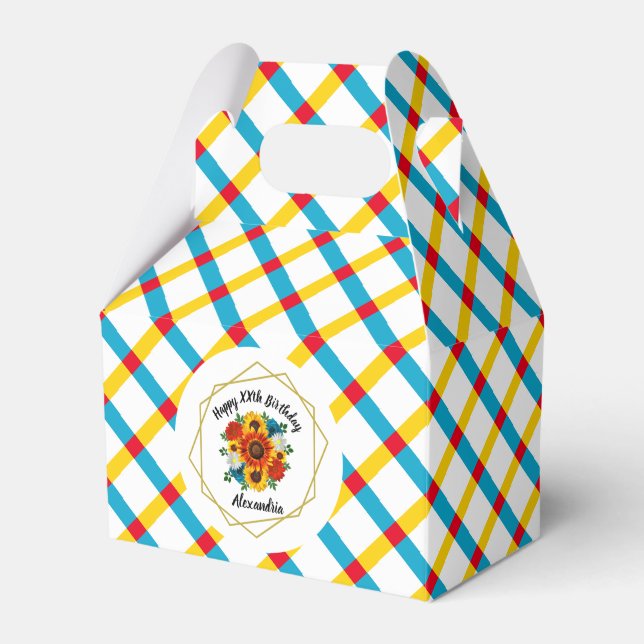 Caixinha De Lembrancinhas Picnic Party Geométrico Floral (Frente)