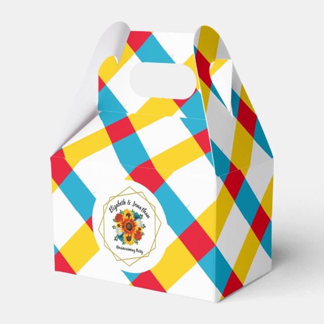 Caixinha De Lembrancinhas Picnic Party Geométrico Floral (Frente)