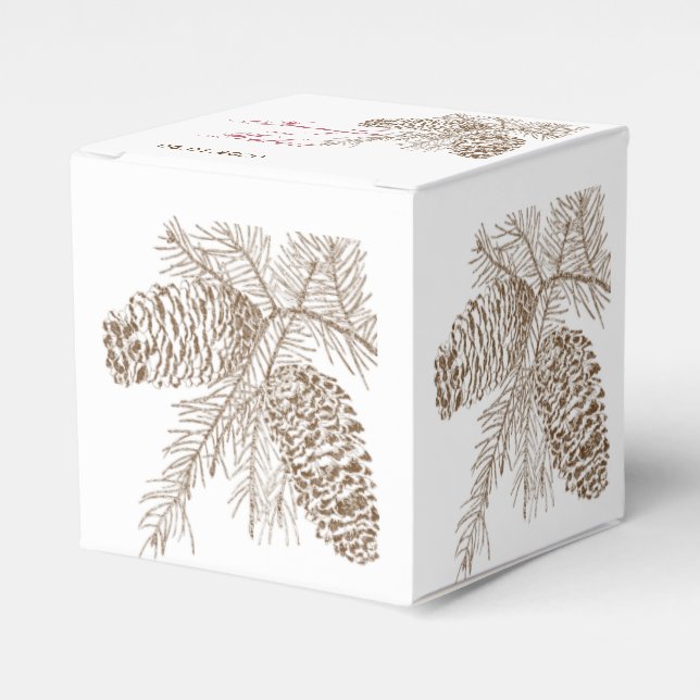 Caixinha De Lembrancinhas Pine Cone Nature Wedding Box (Frente)